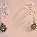 Pair Of Silver Plated Ear Cuffs With Whimsical..