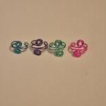 Set Of 4 Colorful Ear Cuffs, Pink, Purple,..