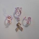 Set Of 3 Pale Pink Ear Cuffs, Breast Cancer..