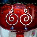 Hand Hammered Bold Earrings, Silver Colored..
