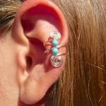 Single Silver Plated Ear Cuff With Double..