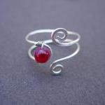 Silver Filled Adjustable Ring With Rose Stripe..
