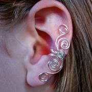Silver Plated Multi Swirl Ear Cuff, New Design